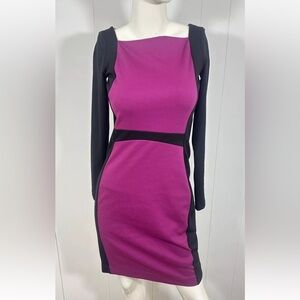 Narciso Rodriguez Design Nation XS Pencil Sheath Dress Womens Purple Black